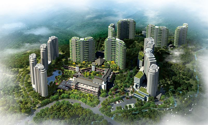 仁帝山养生养老基地沙盘图