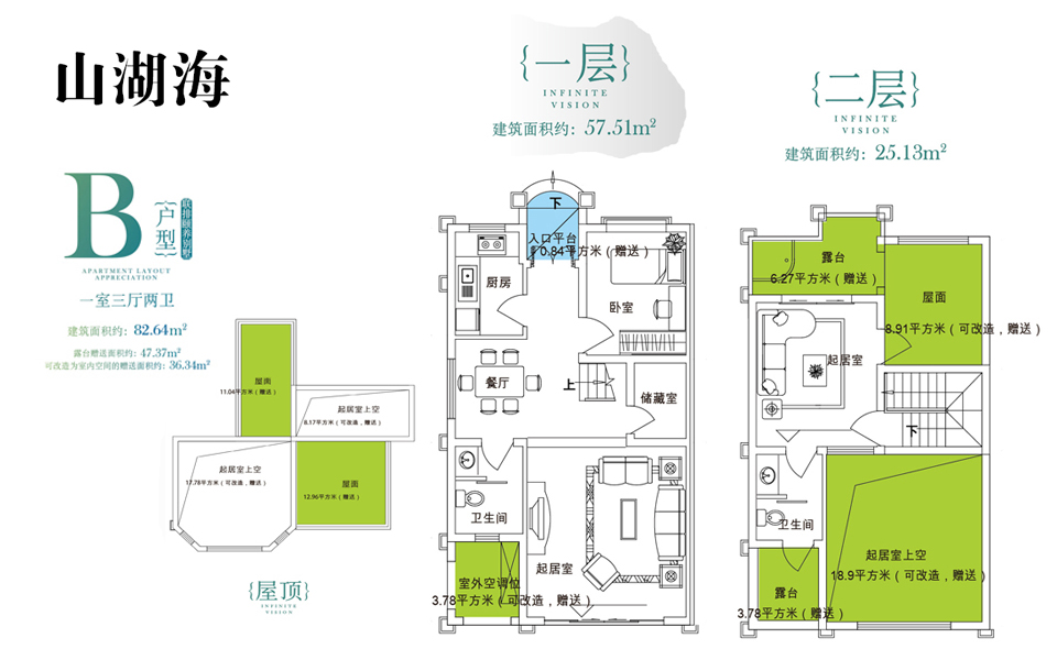 B户型 1室3厅2卫