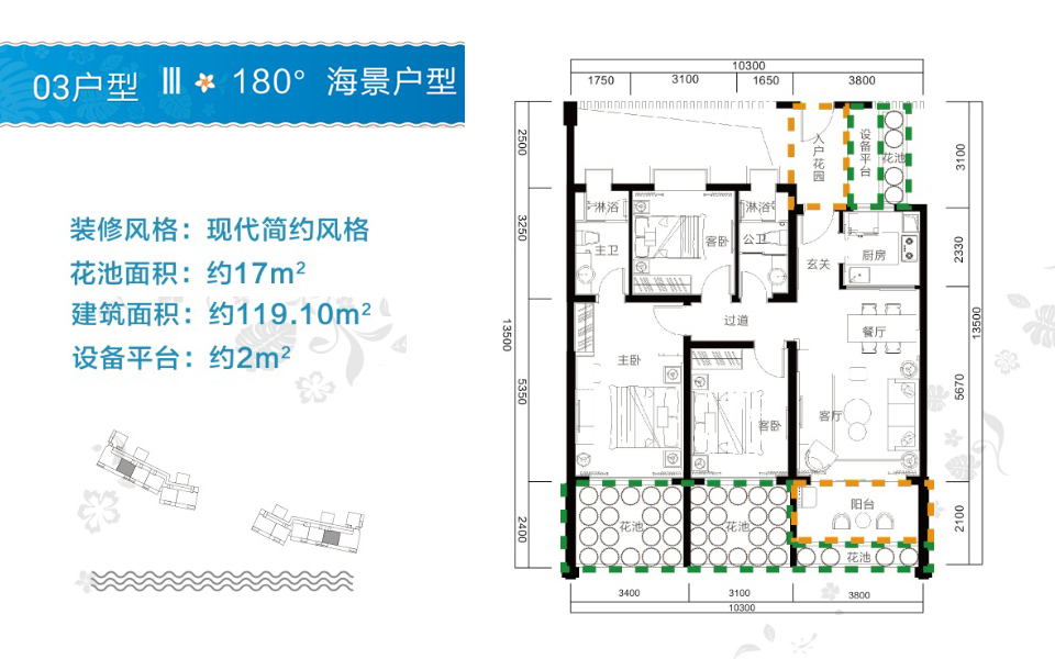 03户型 3室2厅2卫1厨