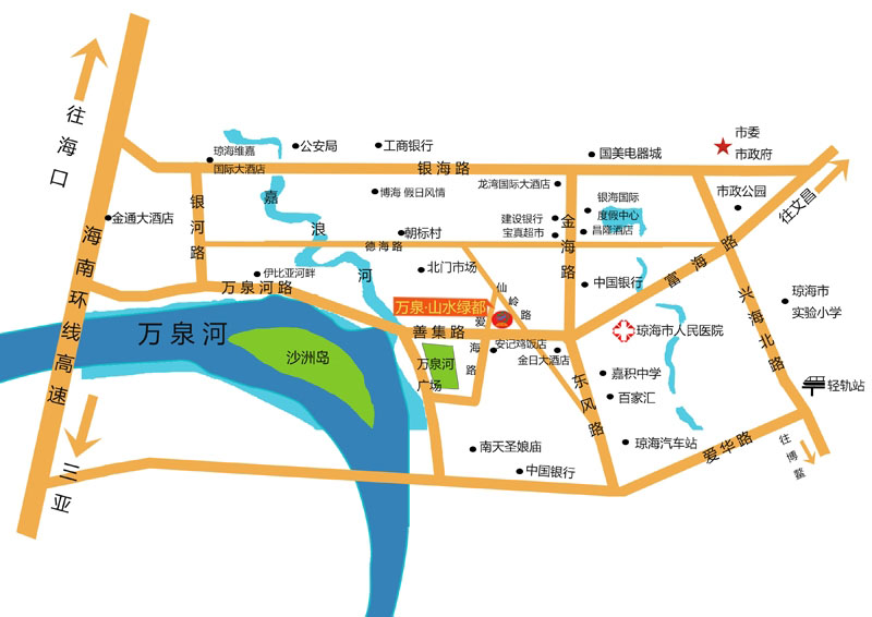 万泉·山水绿都交通图