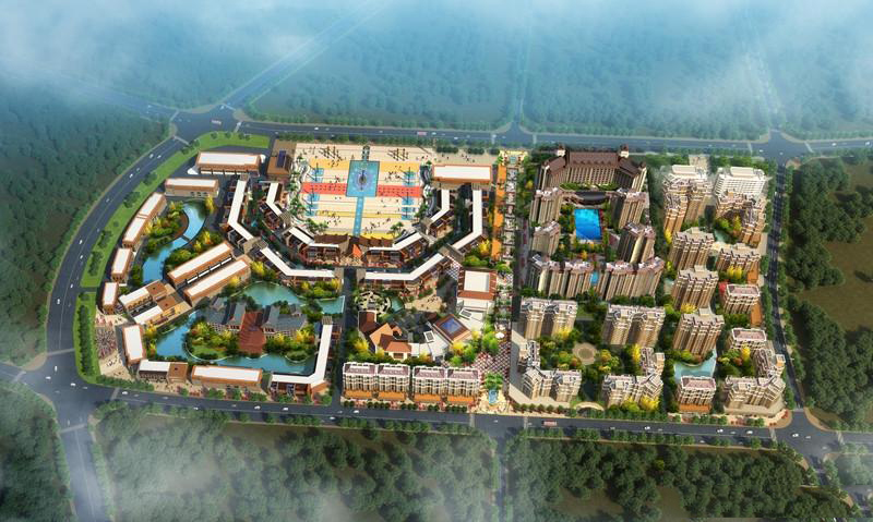 天九养生文化城鸟瞰图 天九养生文化城鸟瞰图