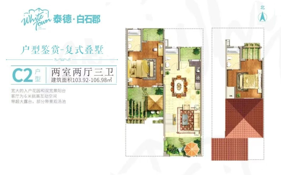 C2户型 2房2厅3卫