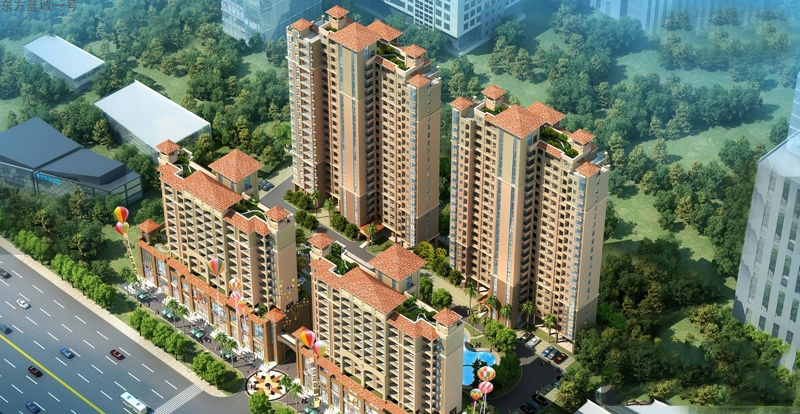 东方蓝城一号公寓在售，建面45-70平，均价10000元/平，带装修，带装修交房