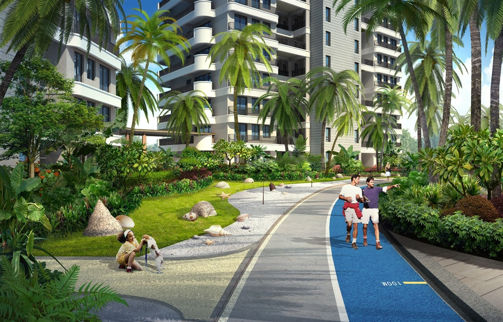 园区内道路效果图