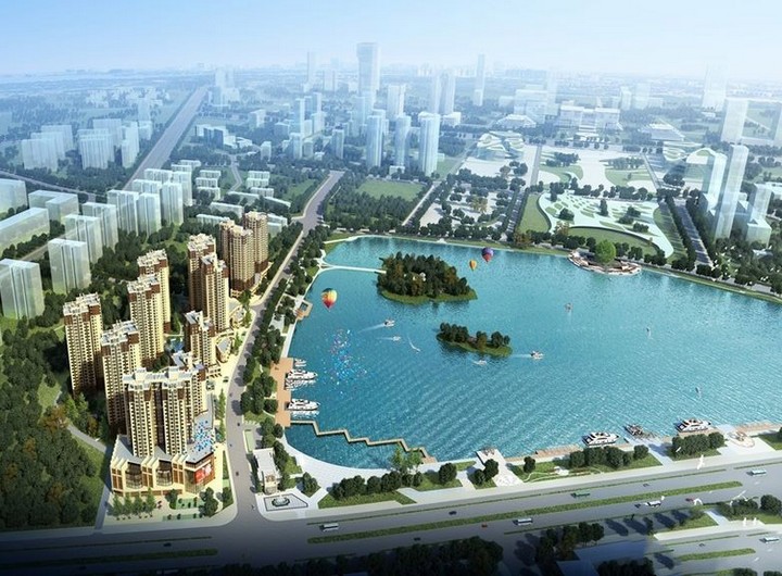 怡和湖城大境鸟瞰图
