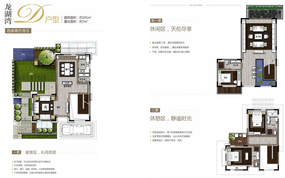 别墅D户型 4房2厅1厨4卫 241㎡