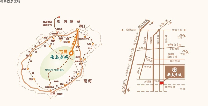 德盛南岛康城交通图