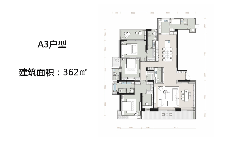 A3户型 三室两厅 