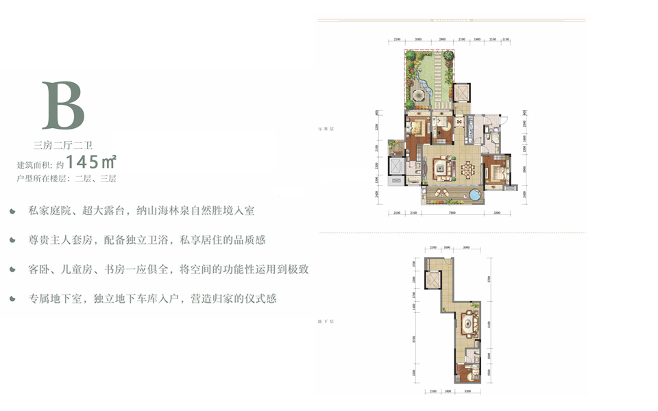 B户型 三房两厅两卫 