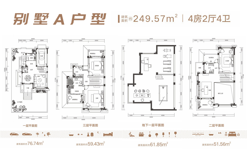别墅A户型 4房2厅2卫