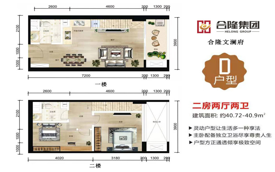 D户型 两房两厅
