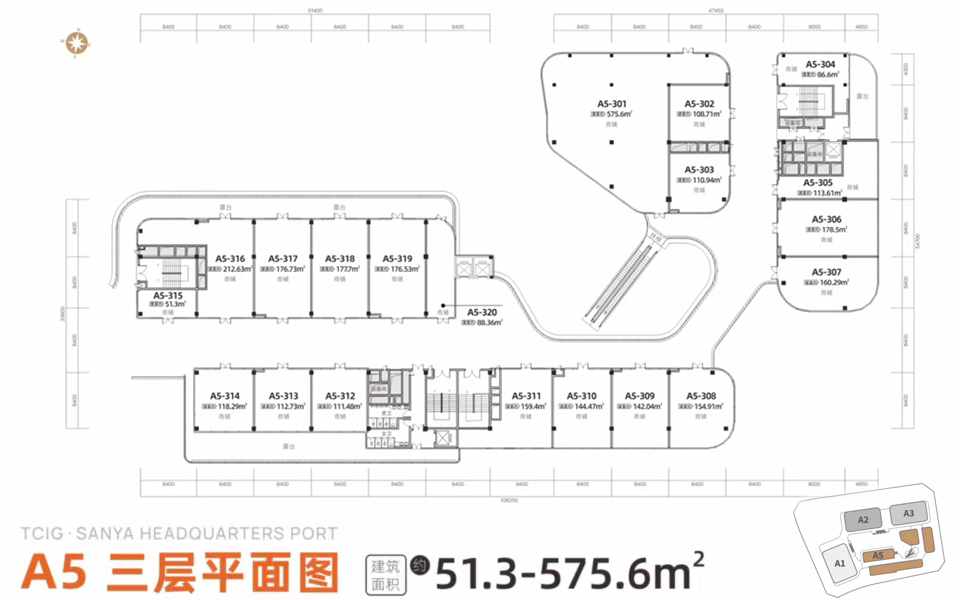 A5#-三层(商铺)平面图