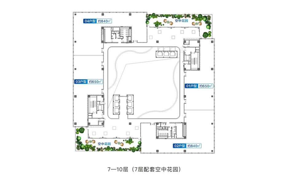 7-10层户型图 
