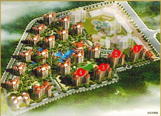 鸟瞰图(标有楼号)