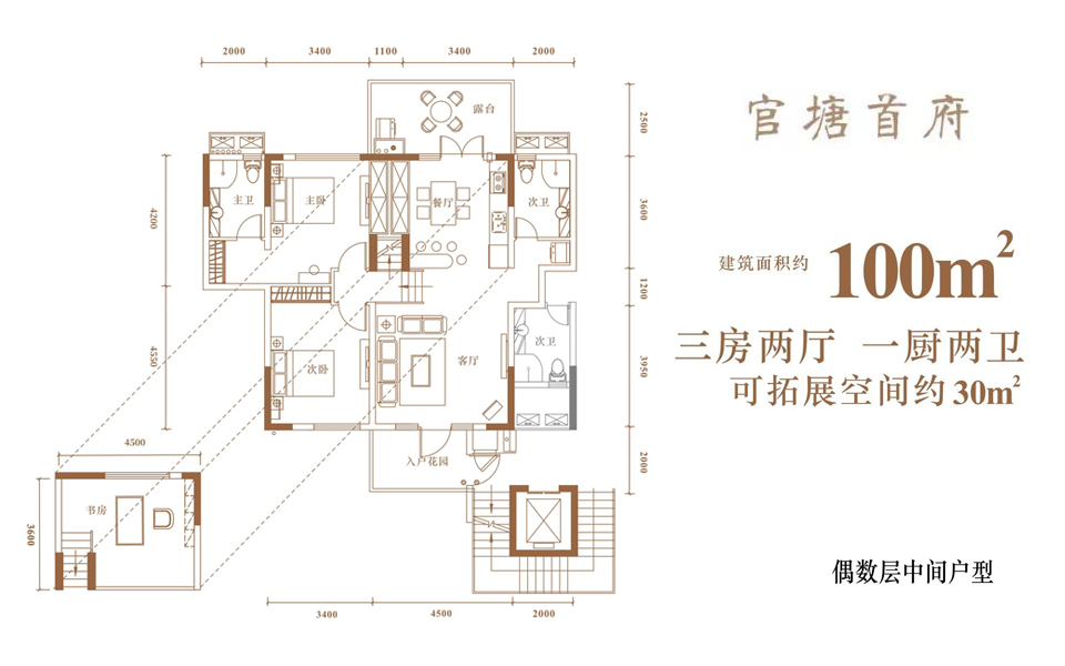 首府（偶数层中间户型）