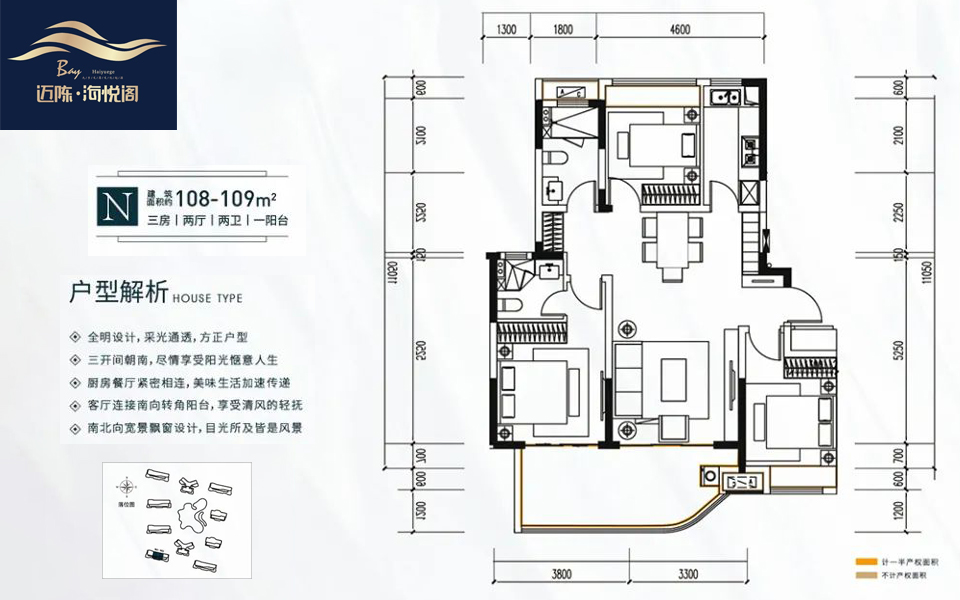 N户型 3房2厅2卫