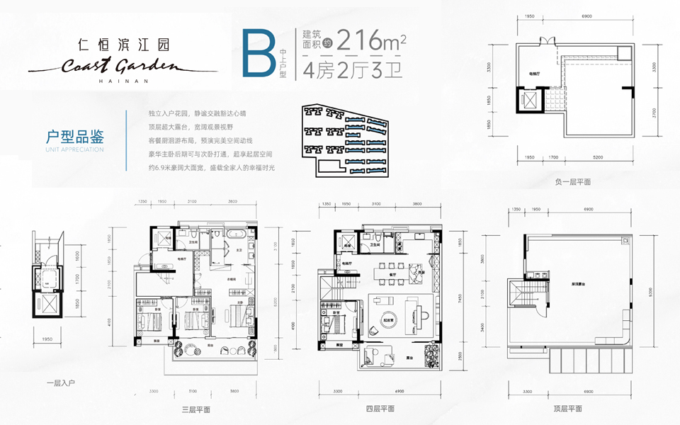 二期叠院B户型 4房2厅3卫
