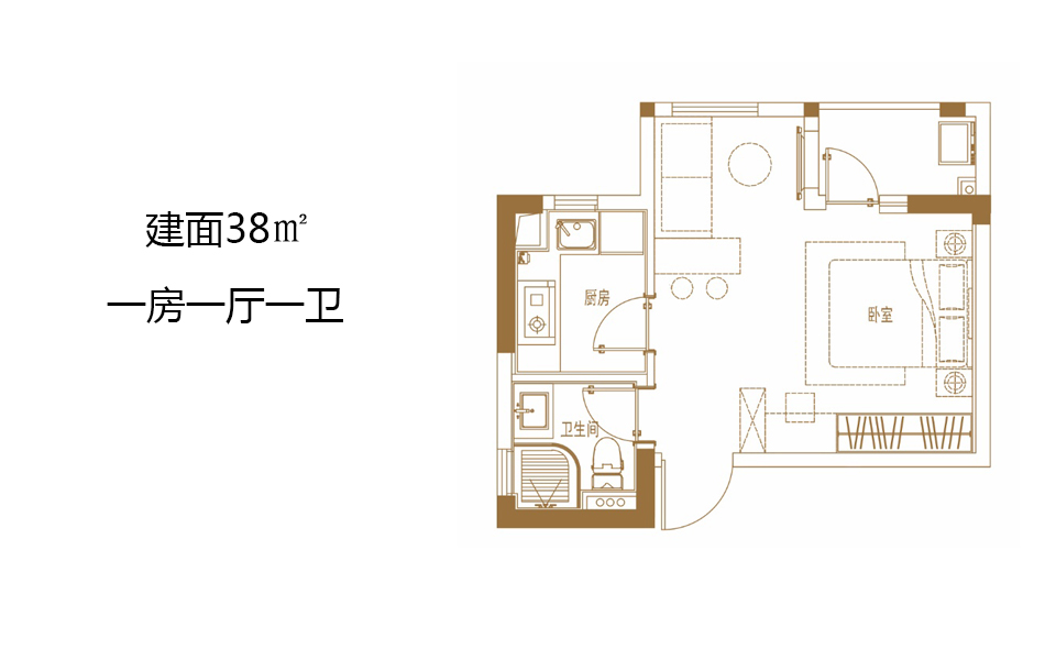 01户型 一房一厅一卫