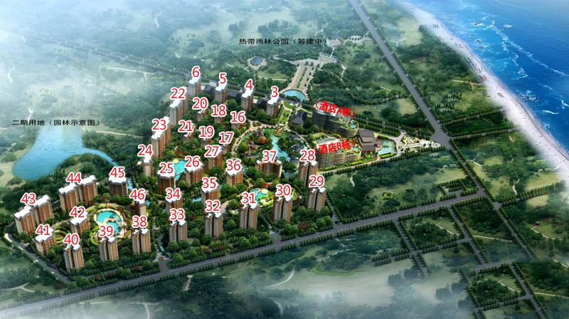 博鳌椰风海岸鸟瞰图