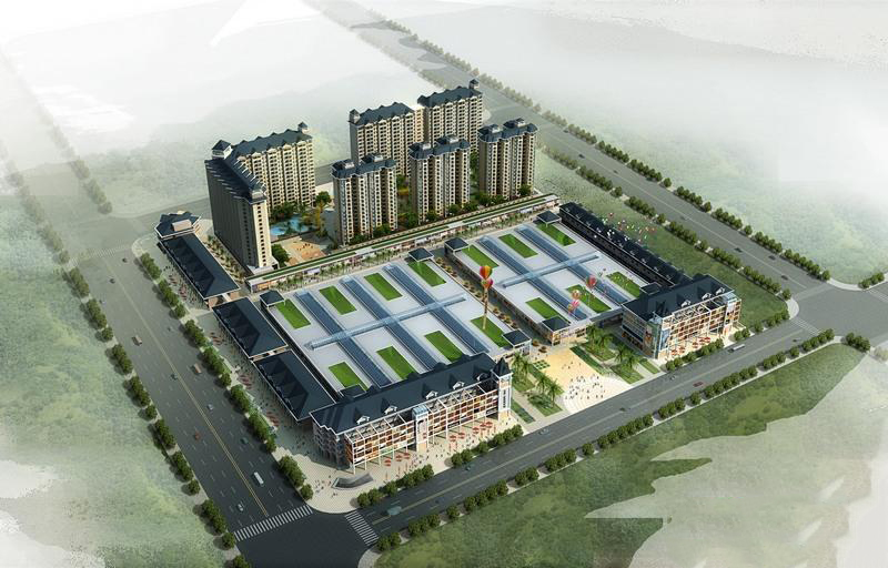 海南中部家居建材市场鸟瞰图