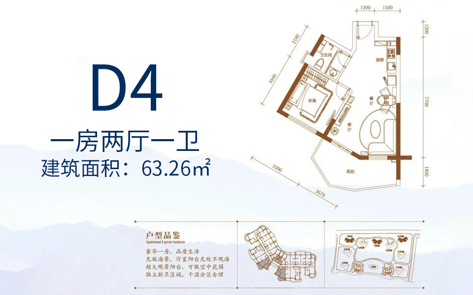 D4户型 一房两厅一卫
