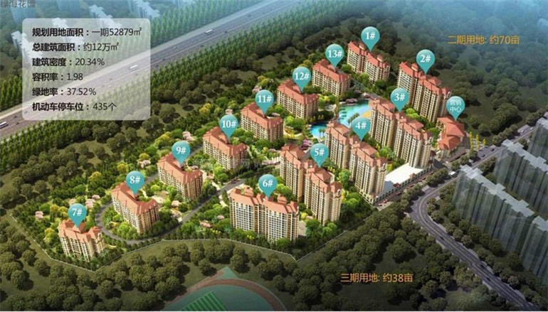 定安绿海花园,地中海建筑风格,均价8000元/㎡