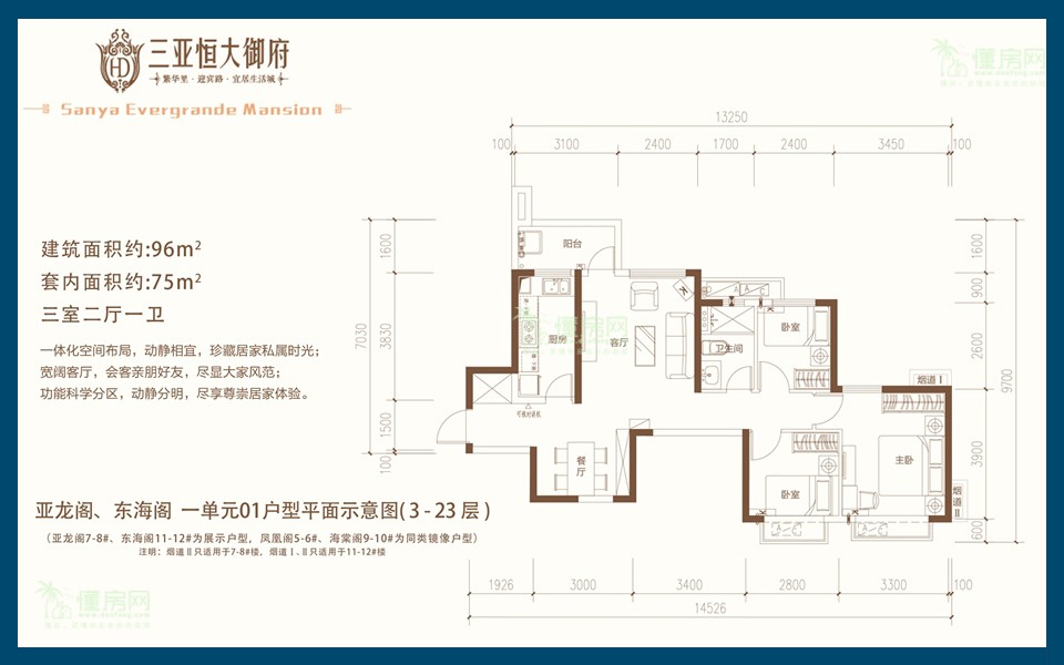 建面96平户型图 建面96平户型图