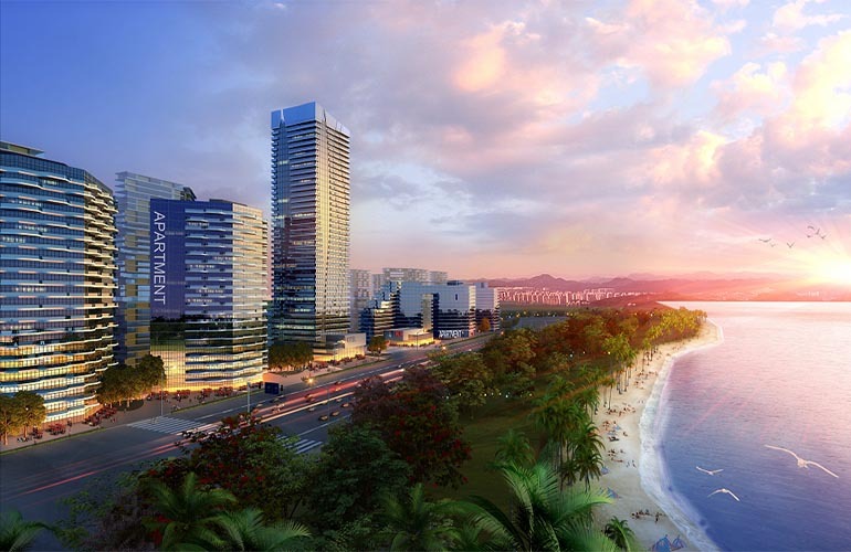 海口星华海岸城五期主体在建中,推出时间待定