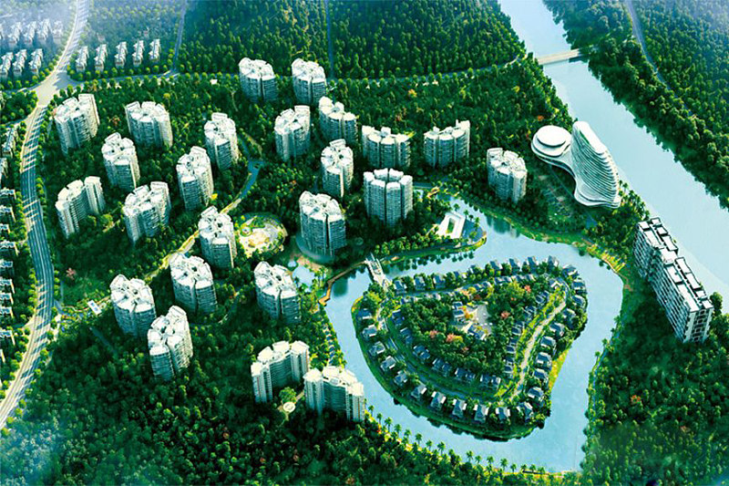 五指山森林湖沙盘图