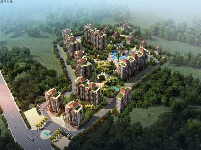 海棠月色鸟瞰图 海棠月色鸟瞰图