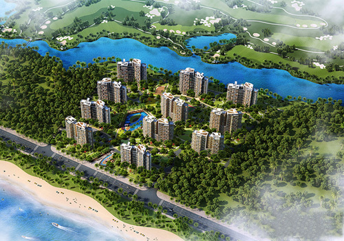 鲁能三亚湾鸟瞰图 鲁能三亚湾鸟瞰图