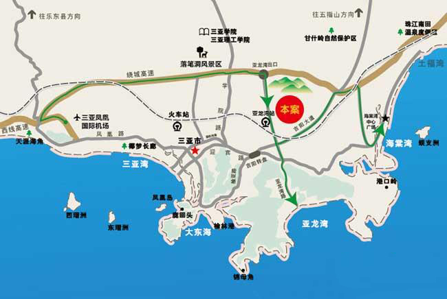 时分亚龙湾区位图 时分亚龙湾区位图
