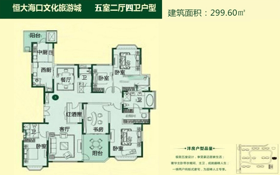 299.6㎡A户型 5房2厅4卫1厨